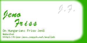 jeno friss business card