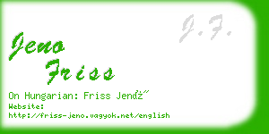 jeno friss business card